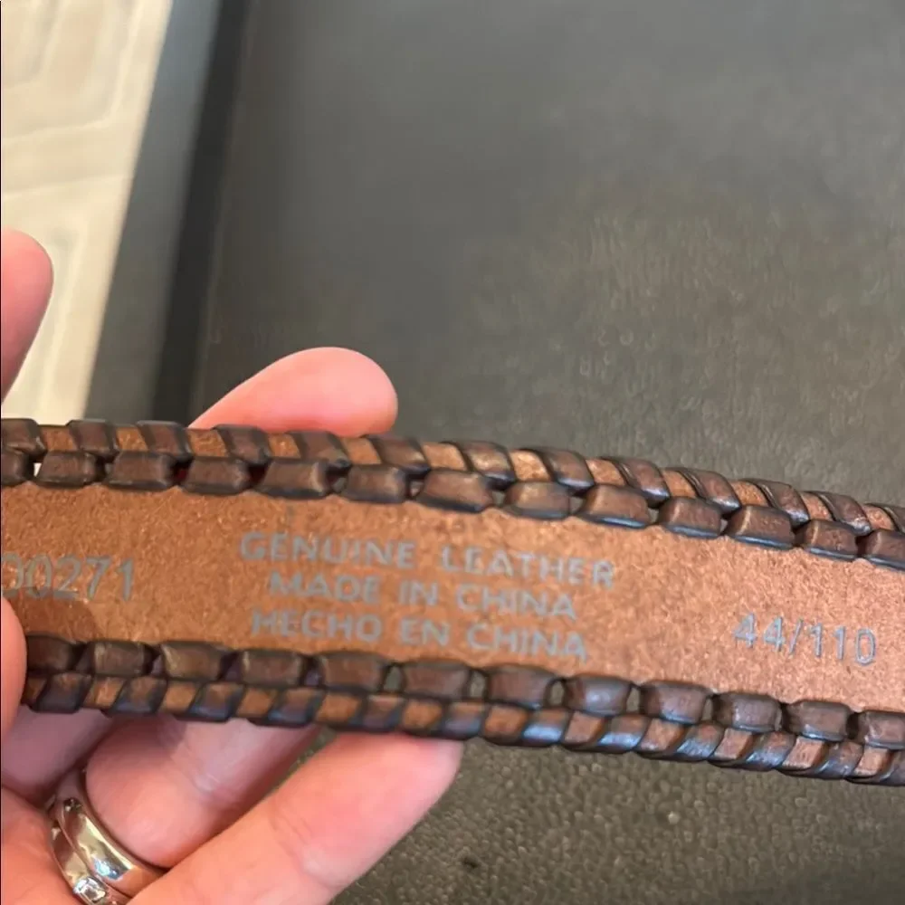 Columbia Men's Brown Leather Braided Belt size 44